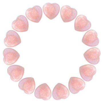 Healing Crystal Rose Stone Hearts - 15 Pack