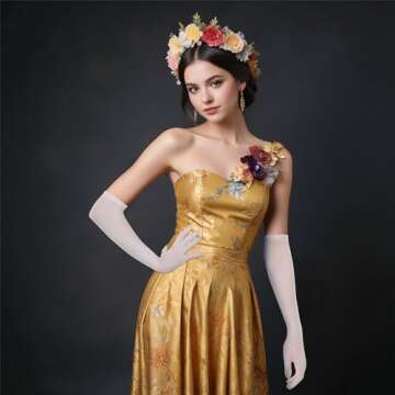 Sheer Gloves Women's Long Tulle Gloves Sexy Sheer Tulle Gloves Stretchy Mesh Opera Gloves Elbow Length Gloves for Wedding Outdoor Tea Party Evening 1920s Halloween Dance Gloves