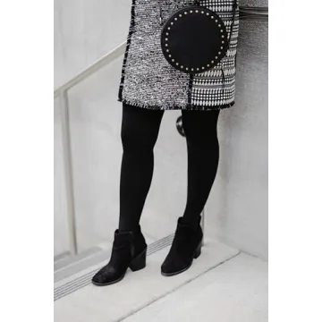 No Nonsense Women's Super Opaque Control-top Tights, Black/Black, Medium (Pack of 2)