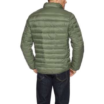 Packable Lightweight Water-Resistant Puffer Jacket for Men