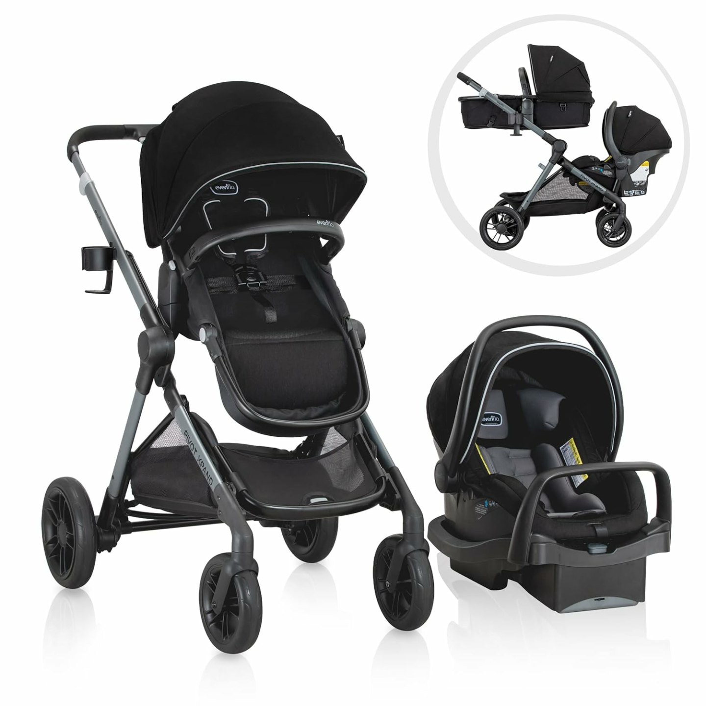 Evenflo Pivot Xpand Travel System with LiteMax Car Seat