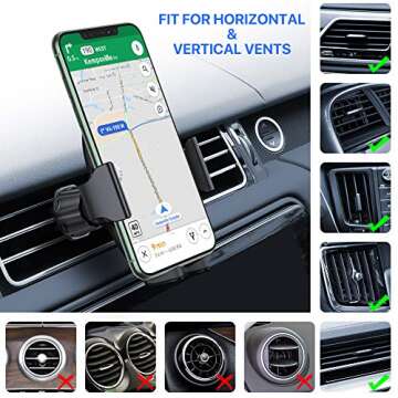 Miracase Phone Holders for Your Car with Metal Hook Clip, Air Vent Cell Phone Car Mount, Hands Free ...