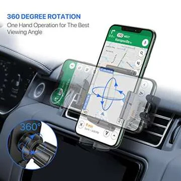 Miracase Phone Holders for Your Car with Metal Hook Clip, Air Vent Cell Phone Car Mount, Hands Free Universal Automobile Cradle Fit for iPhone Android and All Smartphones, Classic Black