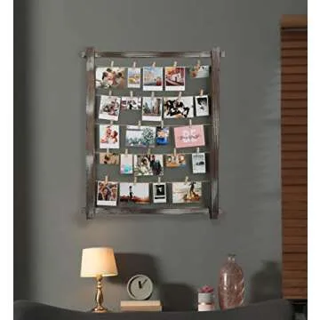 Stylish JackCube Photo Wall Display with 35 Clips
