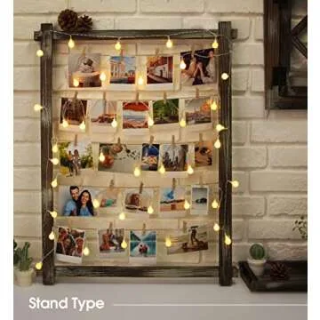 Stylish JackCube Photo Wall Display with 35 Clips