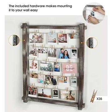 Stylish JackCube Photo Wall Display with 35 Clips