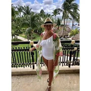 Hilor Women's One Piece Swimsuits One Shoulder Swimwear Asymmetric Ruffled Monokinis Bathing Suits White 14