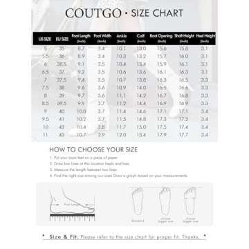 Coutgo Womens Square Toe Knee High Boots Leather Chunky Heel Fashion Dressy Winter Shoes with Side Zipper