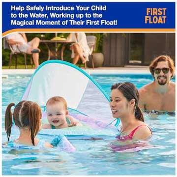 Swimways Baby Spring Float, Baby Pool Float with Canopy & UPF Protection, Swimming Pool Accessories for Kids 9-24 Months, Mermaid