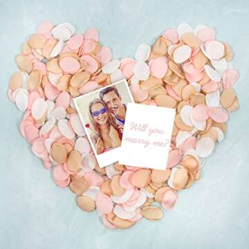 400Pcs Silk Rose Petals for Romantic Night, Gold Rose Artificial Flower Petals for Wedding, Flower Girl Basket, Bridal Party, Baby Shower, Table Confetti, Centerpieces, Engagement Decorations