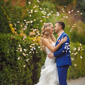 400Pcs Silk Rose Petals for Romantic Night, Gold Rose Artificial Flower Petals for Wedding, Flower Girl Basket, Bridal Party, Baby Shower, Table Confetti, Centerpieces, Engagement Decorations