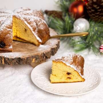 Amarena Fabbri Cherries, Pandoro with candied cherries inside, Italian holiday Cake by Borsari, Hand-Wrapped in white box, Made in Italy, 1.65 pound