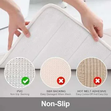 Buganda Memory Foam Bath Mat, 30" x 20", Ultra Soft and Non-Slip Bathroom Rugs, Water Absorbent and Machine Washable Bath Rug for Bathroom, Shower, and Tub, White