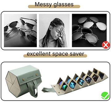Stylish MANUOQI 6-Slot Sunglasses Travel Organizer
