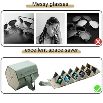 Stylish MANUOQI 6-Slot Sunglasses Travel Organizer