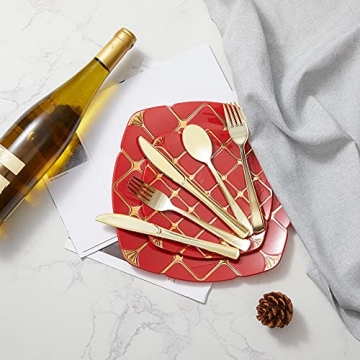 Elegant 160pcs Gold Plastic Silverware Set for Events