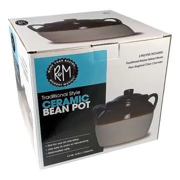 4.5-Quart Ceramic Bean Pot for Family Cooking