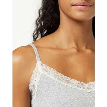 Iris & Lilly Women's Cotton Lace Camisole Pack of 2