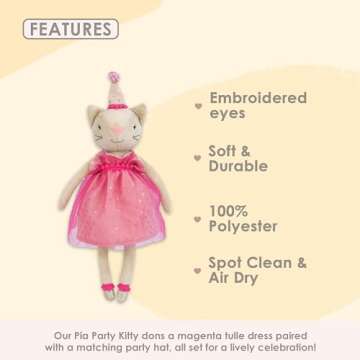 Buy MON AMI Pia Party Kitty Plush Toy for Kids | 12" Stuffed Cat
