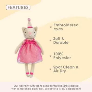 Buy MON AMI Pia Party Kitty Plush Toy for Kids | 12" Stuffed Cat