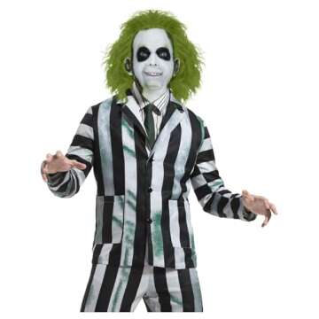 Halloween Horror Mask Adults Movie Latex Horror Scary Mask with Wig Perfect Match with Costume for Cosplay