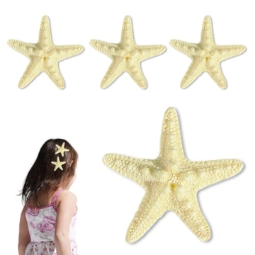 OBTANIM 4 Pcs Starfish Hair Clip Resin Beach Sea Star Hair Pins Mermaid Hair Clips Accessories for W...