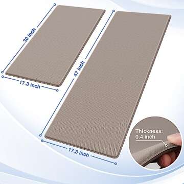 StepRite Kitchen Mats, 2PCS Kitchen Rugs, Cushioned Anti Fatigue Kitchen Mats for Floor, Non-Slip St...