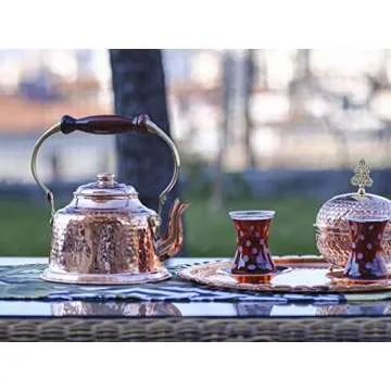 COPPER CONCEPT Copper Tea Kettle Stovetop, Handmade Copper Tea Pot, Real Copper, Water Heater, 1mm Thick (1.7 Quarts)