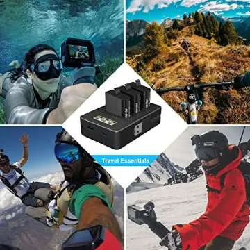 TOMSHEIR 1800mAh Battery & USB Fast Charger for GoPro