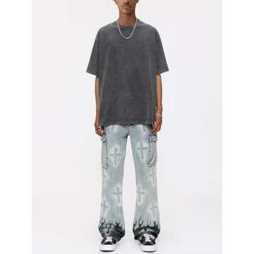 Aelfric Eden Mens Oversized Vintage T Shirts Acid Wash Cotton Solid Tee Shirt Drop Shoulder Streetwear Basic Tees Tops A-Dark Grey