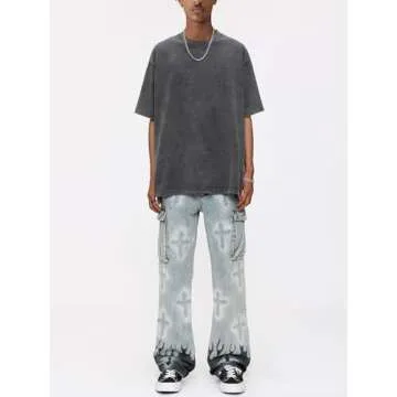 Aelfric Eden Mens Oversized Vintage T Shirts Acid Wash Cotton Solid Tee Shirt Drop Shoulder Streetwear Basic Tees Tops A-Dark Grey