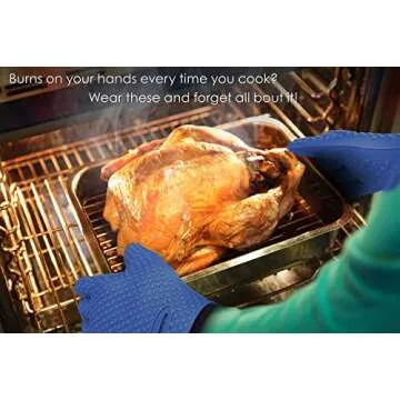 KITCHEN PERFECTION Silicone Smoker Oven Gloves -Extreme Heat Resistant BBQ Gloves -Handle Hot Food Right on Your Smoker Grill Fryer Pit|Waterproof Oven Mitts Grill Gloves |Superior Value Set+3 Bonuses