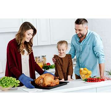 KITCHEN PERFECTION Silicone Smoker Oven Gloves -Extreme Heat Resistant BBQ Gloves -Handle Hot Food Right on Your Smoker Grill Fryer Pit|Waterproof Oven Mitts Grill Gloves |Superior Value Set+3 Bonuses