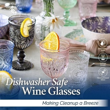 Yungala Set of 6 Multi-Colored Wine Goblets for Any Occasion