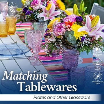 Yungala Set of 6 Multi-Colored Wine Goblets for Any Occasion