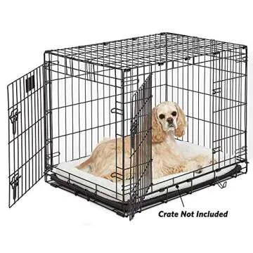 MidWest Homes for Pets Bolster Dog Bed 30L-Inch White Fleece Dog Bed w/ Comfortable Bolster | Ideal for Medium Dog Breeds & Fits a 30-Inch Dog Crate | Easy Maintenance Machine Wash & Dry