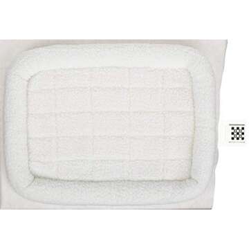 MidWest Homes for Pets Bolster Dog Bed 30L-Inch White Fleece Dog Bed w/ Comfortable Bolster | Ideal for Medium Dog Breeds & Fits a 30-Inch Dog Crate | Easy Maintenance Machine Wash & Dry