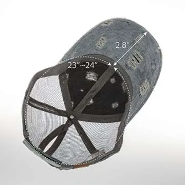 Stylish C.C Messy Buns Denim Baseball Cap for Women