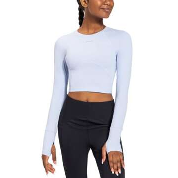 BALEAF Women's Long Sleeve Crop Top - Stylish & Comfortable