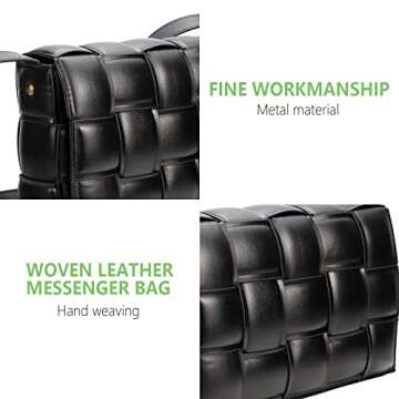 Padded Cassette Crossbody bag For Women Woven Crossbody Handbag Purse Small Shoulder Messenger Bag Clutch Wallet Square Bag