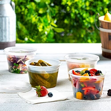 GUSTO 48 Sets 16 oz Plastic Deli Storage Containers