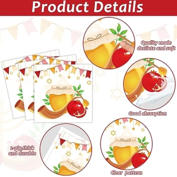 gisgfim 96 Pcs Rosh Hashanah Party Supplies Set