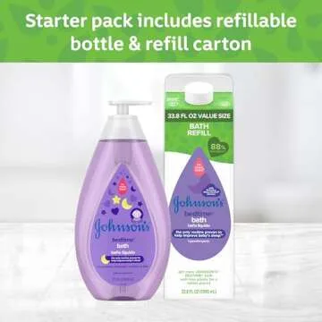Johnson's Bedtime Baby Bubble Bath with Relaxing & Soothing NaturalCalm Aromas, Hypoallergenic, Gentle & Tear-Free Nighttime Bubble Bath for Babies, Kids & Toddlers, 27.1 fl. oz