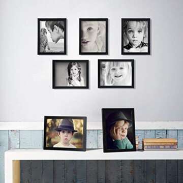 Giftgarden 8x10 Picture Frame Multi Photo Frames Set for Wall Decor or Tabletop Display, 7 Pack, Black