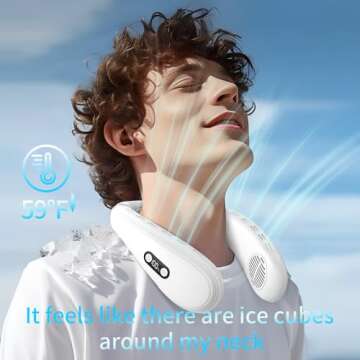 PluvoFan Neck Fan with Cooling Plate for Outdoor Comfort