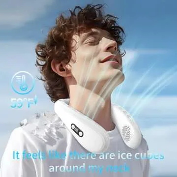 PluvoFan Neck Fan with Cooling Plate for Outdoor Comfort