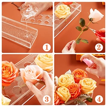 Clear Rectangular Flower Vase - Elegant Centerpiece Decor