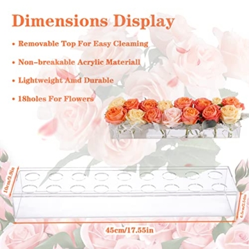 Clear Rectangular Flower Vase - Elegant Centerpiece Decor