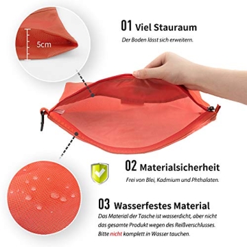 pack all 3 Pcs Water-resistant Material Zipper Pouch Set, Mesh Zipper Bags for Storage, Travel, Office (Orange)