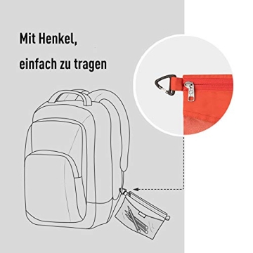 pack all 3 Pcs Water-resistant Material Zipper Pouch Set, Mesh Zipper Bags for Storage, Travel, Office (Orange)